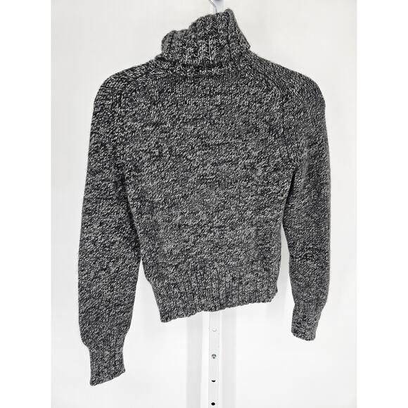 Express Womens Sz L Wool Angora Cashmere Blend Turtleneck Sweater Gray - Picture 4 of 4